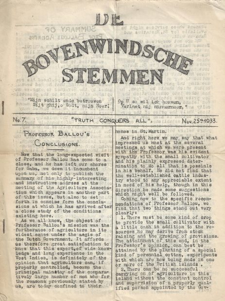 De Bovenwindse Stemmen - 1933 - gestencilde krant I collectie Aart G. Broek